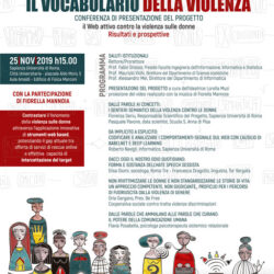 Locandina Presentazione progetto Il vocabolario della violenza - 25/11/2019