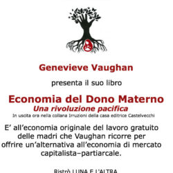 Locandina presentazione Economia del dono Materno di Genevieve Vaughan - 24/02/2018