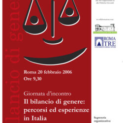 Locandina incontro Il bilancio di genere: percorsi ed esperienze in Italia - 20/02/2006