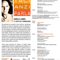 Locandina convegno Taci anzi parla. Carla Lonzi e l'arte del femminismo - 5-7/3/2010