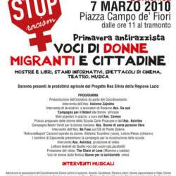 Volantino evento Voci di donne migranti e cittadine - 07/03/2010