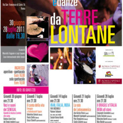 Locandina rassegna Musica e danze da Terre lontane - da giugno a luglio 2011