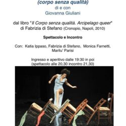 Locandina spettacolo teatrale Dongiovanna (corpo senza qualità) di e con Giovanna Giuliani - 25/09/2013