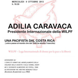 Locandina incontro Adilia Caravaca - 09/10/2013