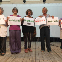 Sostegno alla marcia delle donne a Gaza - 03/07/2018 Giovanna Olivieri, Giulia Rodano, Silvana Pisa, Maria Brighi, Alessia Mecozzi